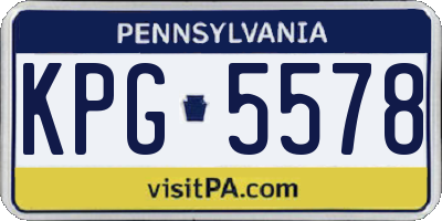 PA license plate KPG5578
