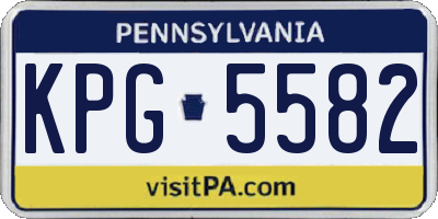 PA license plate KPG5582