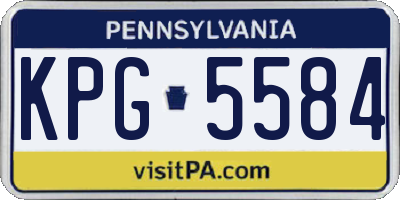 PA license plate KPG5584