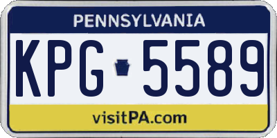 PA license plate KPG5589