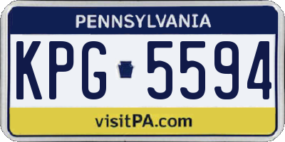 PA license plate KPG5594