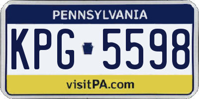 PA license plate KPG5598