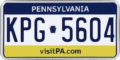 PA license plate KPG5604