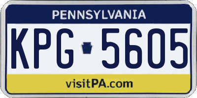 PA license plate KPG5605