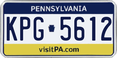 PA license plate KPG5612