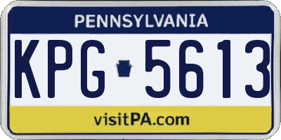 PA license plate KPG5613