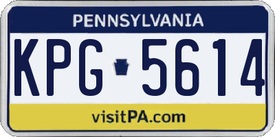 PA license plate KPG5614