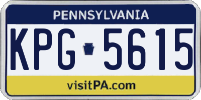 PA license plate KPG5615