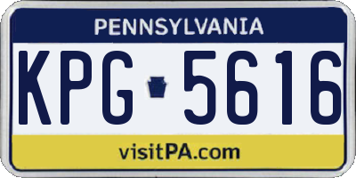 PA license plate KPG5616