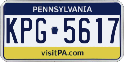 PA license plate KPG5617