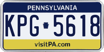 PA license plate KPG5618