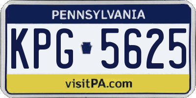 PA license plate KPG5625
