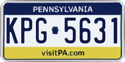 PA license plate KPG5631