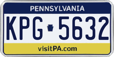 PA license plate KPG5632