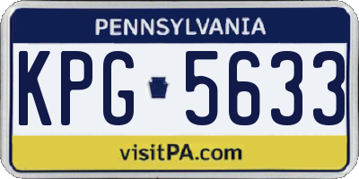 PA license plate KPG5633