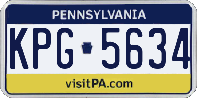 PA license plate KPG5634