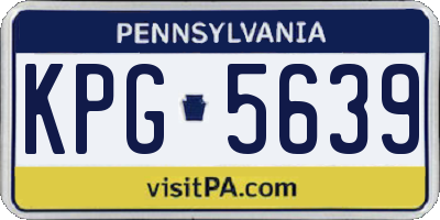 PA license plate KPG5639