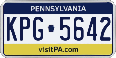 PA license plate KPG5642