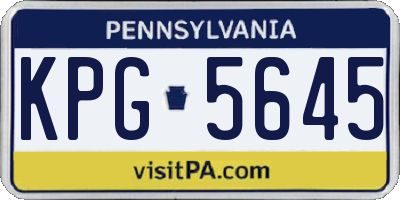 PA license plate KPG5645