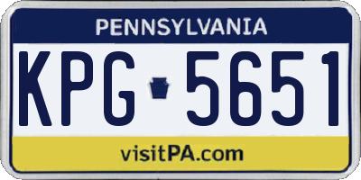 PA license plate KPG5651