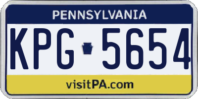 PA license plate KPG5654