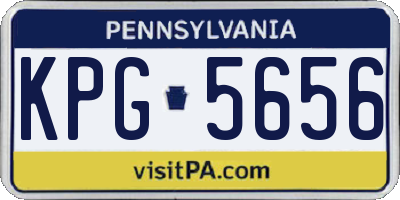 PA license plate KPG5656