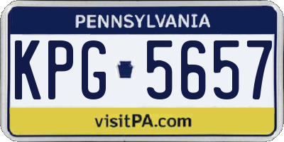 PA license plate KPG5657