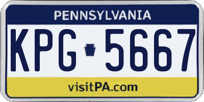 PA license plate KPG5667