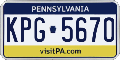 PA license plate KPG5670
