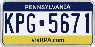 PA license plate KPG5671