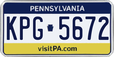 PA license plate KPG5672
