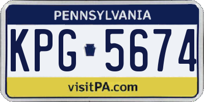 PA license plate KPG5674