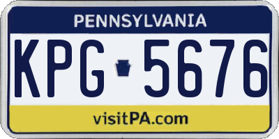 PA license plate KPG5676
