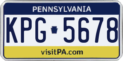 PA license plate KPG5678
