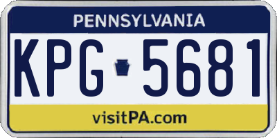 PA license plate KPG5681