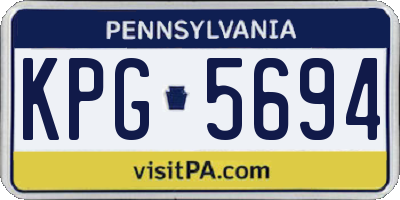 PA license plate KPG5694