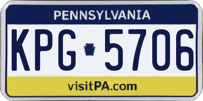 PA license plate KPG5706