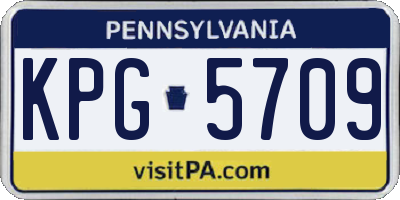 PA license plate KPG5709