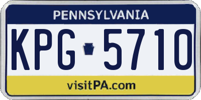 PA license plate KPG5710