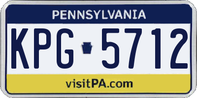 PA license plate KPG5712