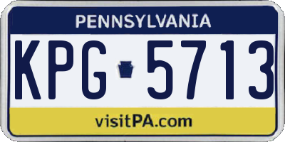 PA license plate KPG5713