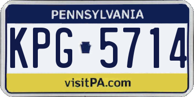 PA license plate KPG5714