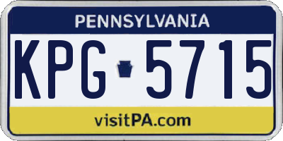 PA license plate KPG5715