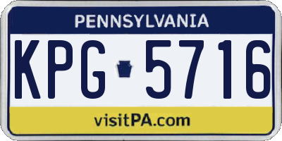 PA license plate KPG5716