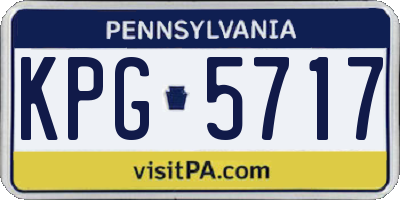 PA license plate KPG5717