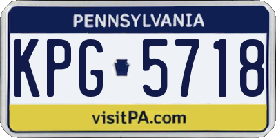 PA license plate KPG5718