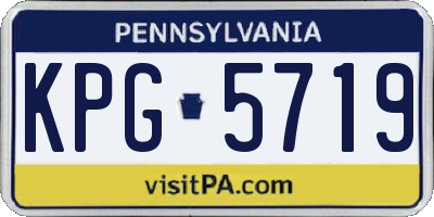 PA license plate KPG5719