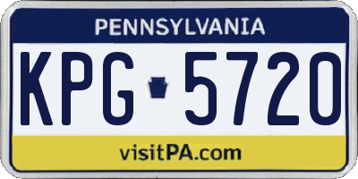 PA license plate KPG5720