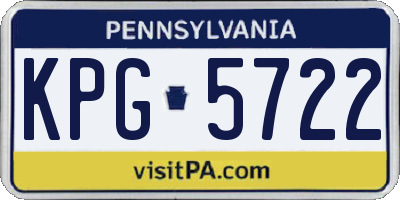 PA license plate KPG5722