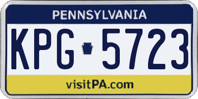 PA license plate KPG5723
